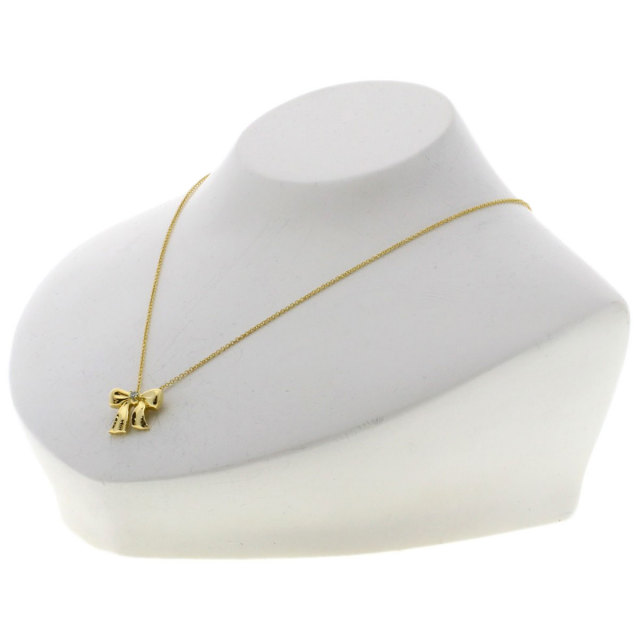 TIFFANY&Co. ティファニー リボン 1P ダイヤモンド ネックレス K18