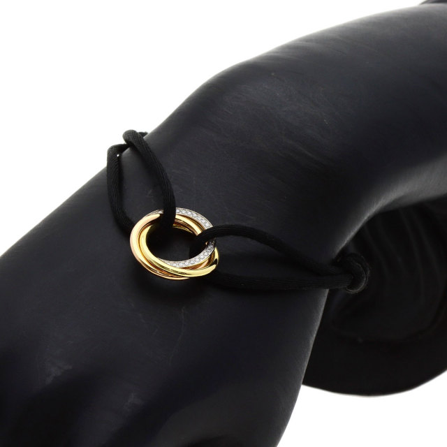 CARTIER カルティエ トリニティ ダイヤモンド 黒コード ブレスレット