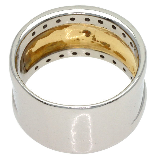 CELINE セリーヌ ロゴ ダイヤモンド リング・指輪 プラチナPT900/K18YG