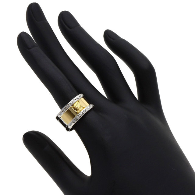 CELINE セリーヌ ロゴ ダイヤモンド リング・指輪 プラチナPT900/K18YG