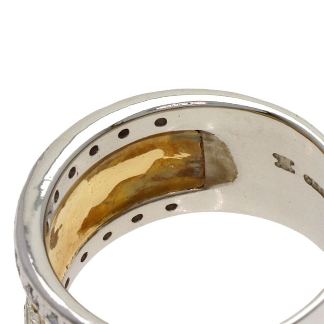 CELINE セリーヌ ロゴ ダイヤモンド リング・指輪 プラチナPT900/K18YG