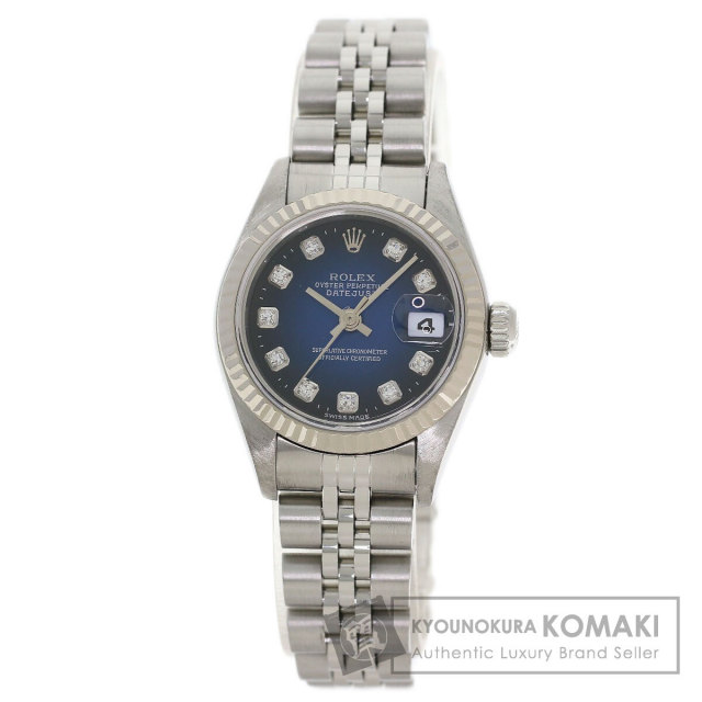 ロレックス 腕時計 デイトジャスト 10P ダイヤモンド ブルーグラデーション