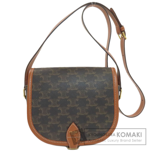 【値下げ】CELINE セリーヌ トリオンフ ショルダーバッグ ショルダーバッグ PVC ブラウン  レディース【中古】 CELINE セリーヌ トリオンフ ショルダーバッグ PVC レディース [中古