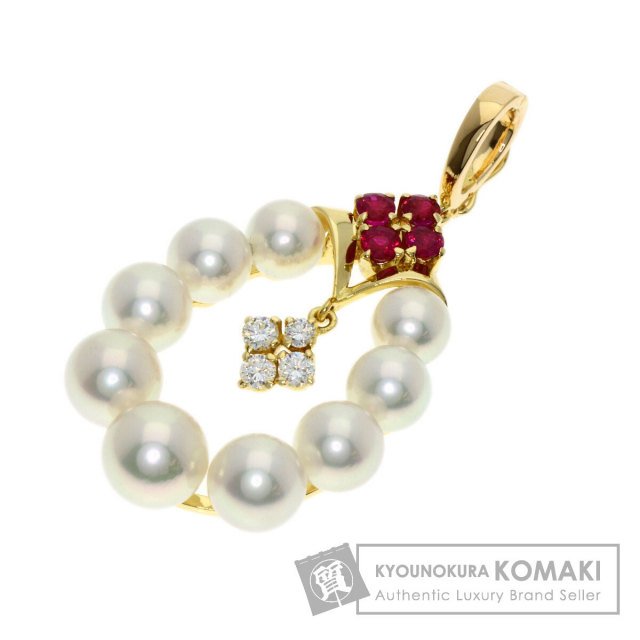 MIKIMOTO ミキモト パール 真珠 ダイヤモンド ルビー ペンダント