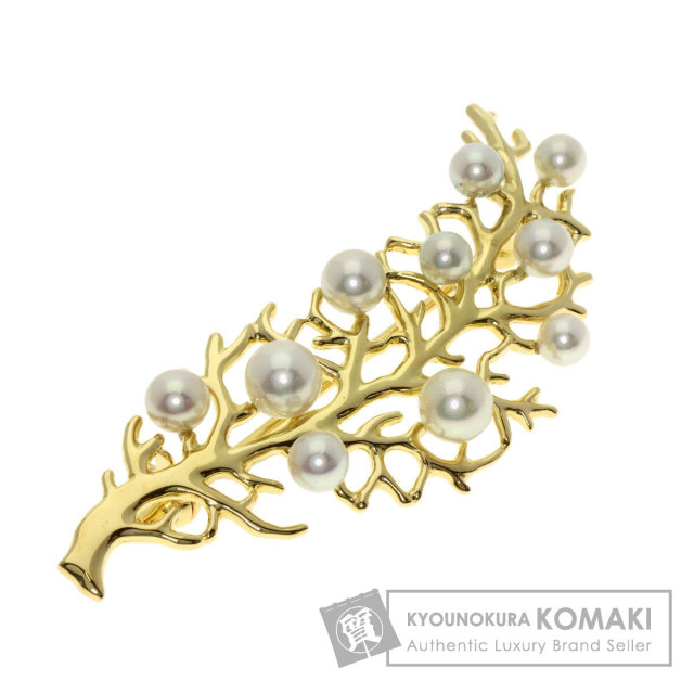 MIKIMOTO ミキモト ベビーパール 真珠 ブローチ K18イエローゴールド