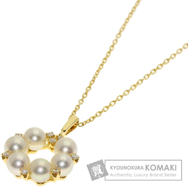 ミキモト ネックレス サークル パール 真珠 ダイヤモンド