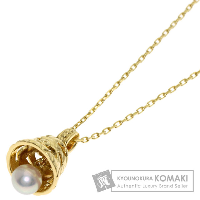 MIKIMOTO ミキモト ベルモチーフ パール 真珠 ネックレス K18イエロー