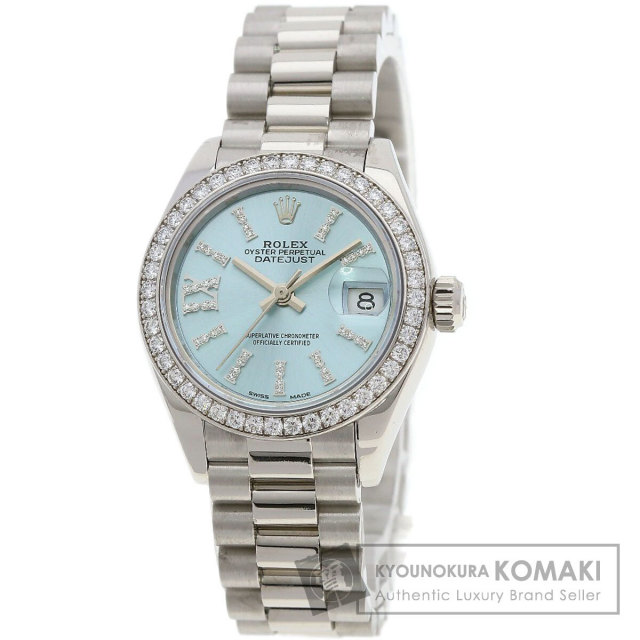 ROLEX ロレックス 279136RBR デイトジャスト 28  ベゼル ダイヤモンド 腕時計 PT PT ダイヤモンド レディース [中古] ROLEX ロレックス 279136RBR デイトジャスト 28 ベゼル ダイヤモンド
