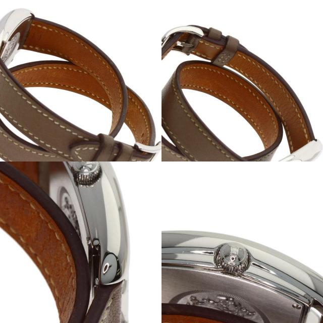 HERMES エルメス CT1.210 ケープコッド ドゥブルトゥール エトゥープ 腕時計 SS 革 レディース [中古] HERMES エルメス CT1.210 ケープコッド ドゥブルトゥール エトゥープ