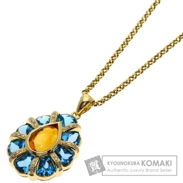 セレクトジュエリー ネックレス ダイヤモンド シトリン ブルートパーズ