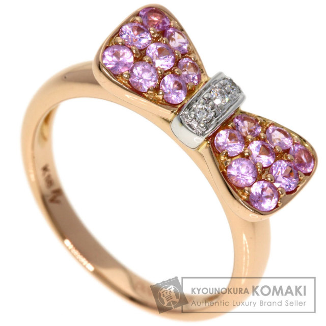 ポンテヴェキオ リング・指輪 リボン ダイヤモンド ピンクサファイア