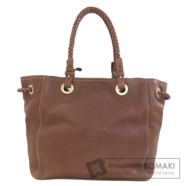 GIVENCHY ブラウンレザートートバッグ GIVENCHY ジバンシー ロゴ トートバッグ レザー レディース [中古