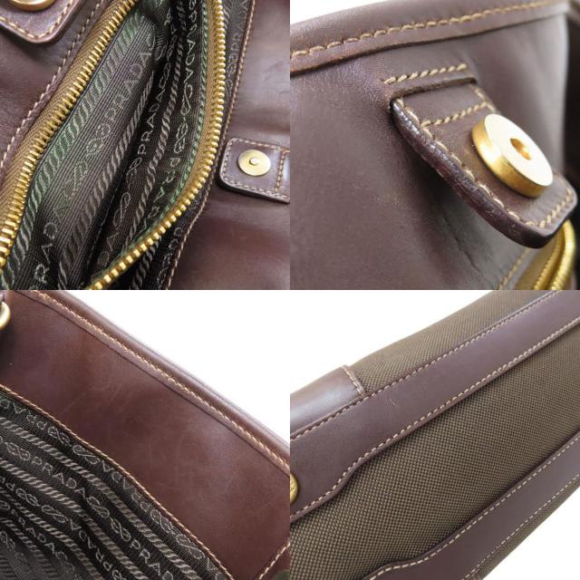 PRADA プラダ ロゴ金具 2WAY ショルダーバッグ キャンバス レディース