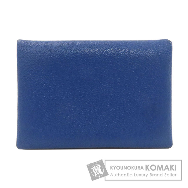 エルメス カードケース カルヴィデュオ ブルーフランス シルバー金具