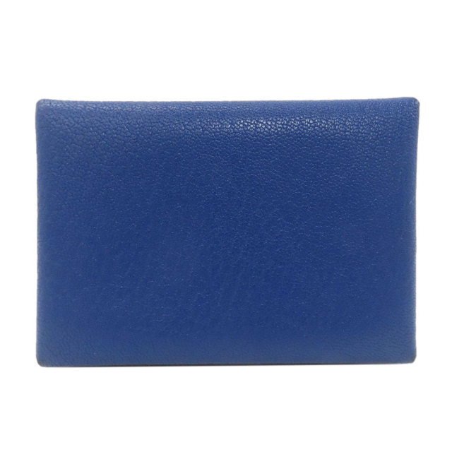 エルメス カードケース カルヴィデュオ ブルーフランス シルバー金具