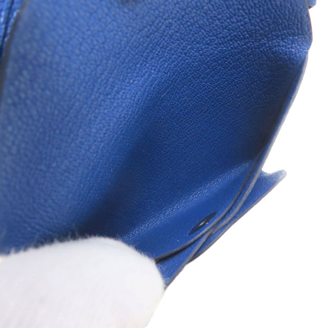 エルメス カードケース カルヴィデュオ ブルーフランス シルバー金具