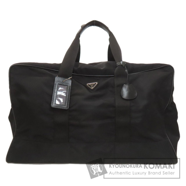 PRADA プラダ ロゴ金具 ボストンバッグ ナイロン素材 レディース [中古