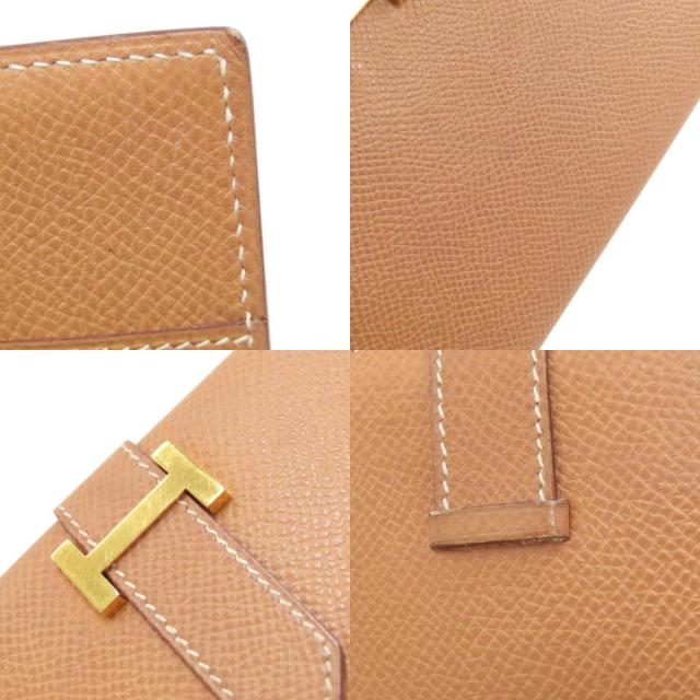 HERMES エルメス ベアンクラシック ナチュラル ゴールド金具 長財布