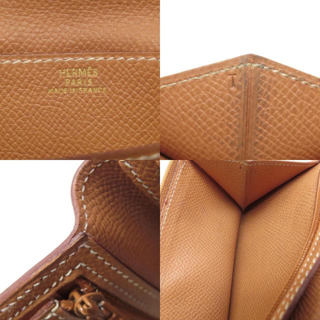 HERMES エルメス ベアンクラシック ナチュラル ゴールド金具 長財布