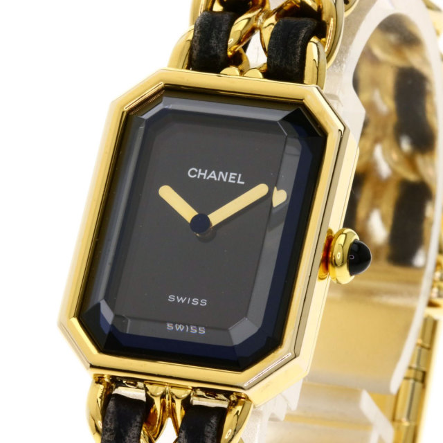 CHANEL シャネル プルミエール M 腕時計 GP/GPx革 レディース