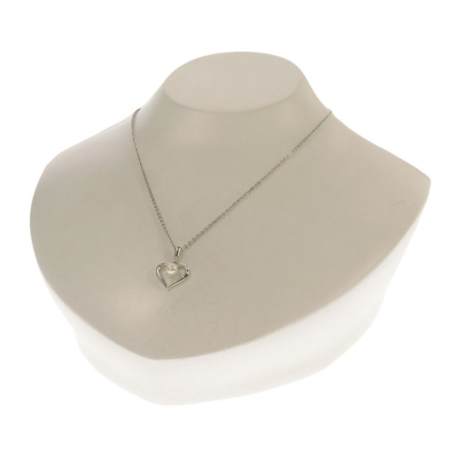 MIKIMOTO ミキモト パール ハート ネックレス シルバー レディース