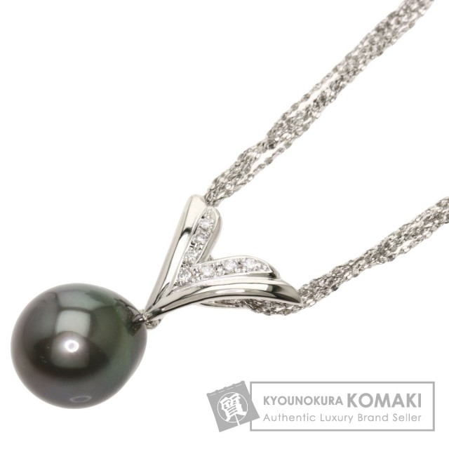 TASAKI タサキ 黒パール 真珠 ダイヤモンド ネックレス プラチナPT850 