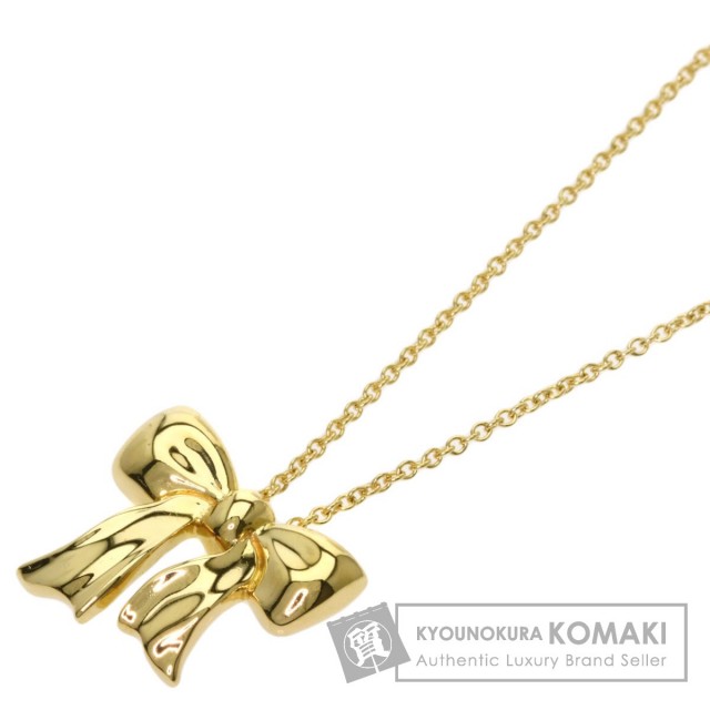 TIFFANY&Co. ティファニー リボンモチーフ ネックレス K18イエロー  