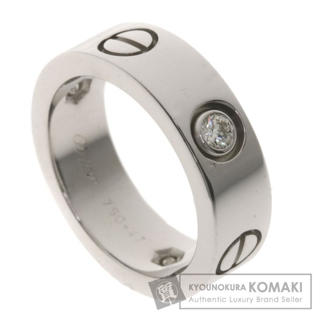 Web限定価格 Cartier カルティエ ラブリング ハーフダイヤモンド 47 リング 指輪 K18ホワイトゴールド レディース