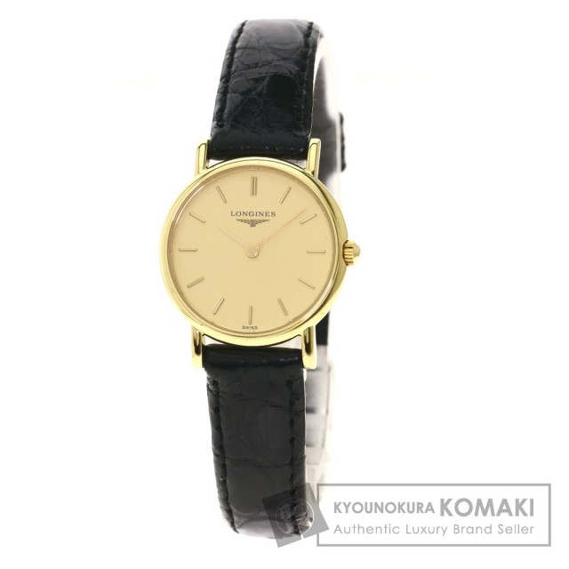 LONGINES ロンジン L7.489.6 ラウンドフェイス 腕時計 K18イエロー  