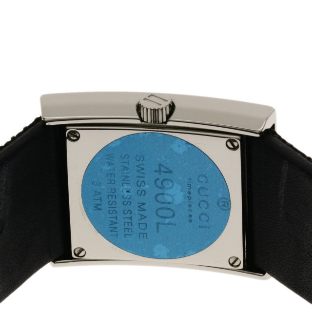 GUCCI グッチ 4900L スクエアフェイス 腕時計 ステンレススチール/革  