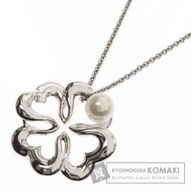 MIKIMOTO ミキモト パール クローバー ネックレス シルバー レディース