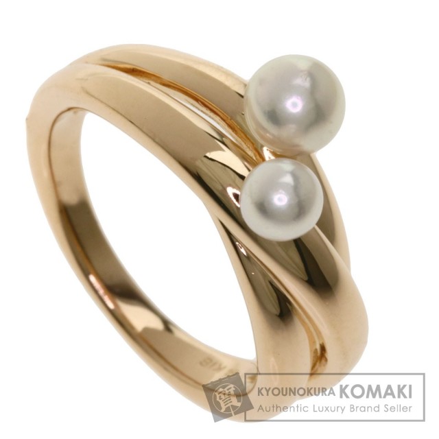 MIKIMOTO ミキモト アコヤパール 真珠 2P リング・指輪 K18ピンク  