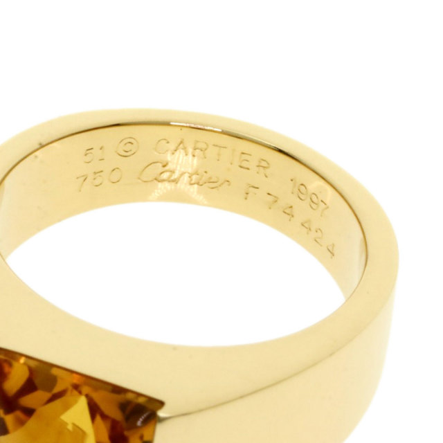 CARTIER カルティエ タンクリング #51 シトリン リング・指輪 K18 