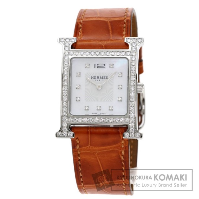 [極美品]エルメス Hウォッチ ダイヤモンド HH1.530 HERMES HERMES/エルメス Hウォッチ ダイヤベゼル HH1.530 純正