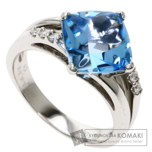 タサキ ブルートパーズ ダイヤモンド リング k18 11号 TASAKI タサキ