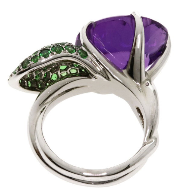 CHANEL シャネル カメリア フラワー アメジスト ガーネット #49 リング  