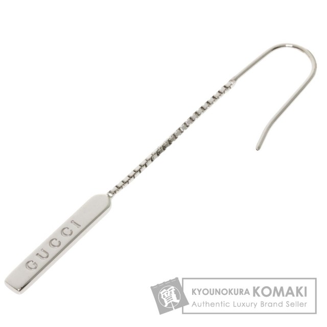 GUCCI グッチ ロゴピアス 片方 ピアス K18ホワイトゴールド レディース 