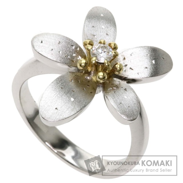 K18YG フラワー ダイヤモンド リング （K18YG ダイヤモンド リング  