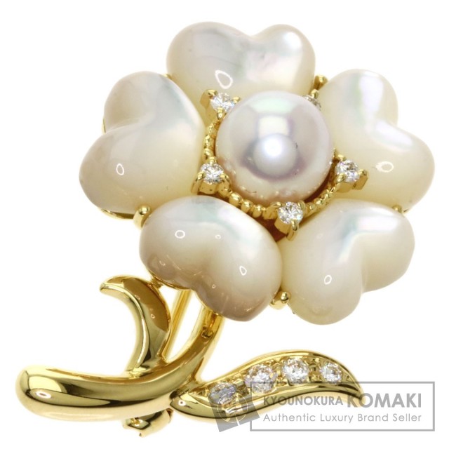 MIKIMOTO ミキモト アコヤ 本真珠 ブローチ パール9粒 楽天市場】ミキモト アコヤパール 真珠 ブローチ K14イエロー