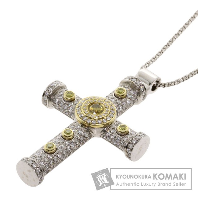 3 75ct クロスモチーフ ダイヤモンド Casagi ネックレス K18ホワイトゴールド K18yg 31 6g レディース ブランド京の蔵小牧 ネット販売部
