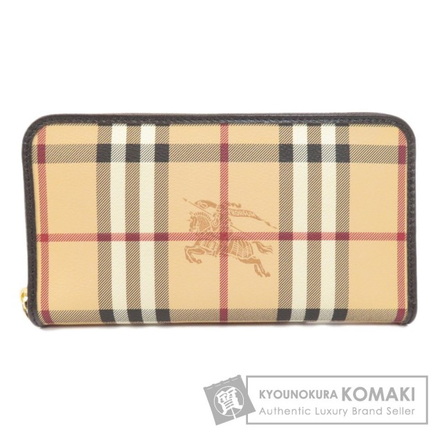 BURBERRYバーバリーノバチェックロゴ長財布（小銭入れあり）PVCレディース 
