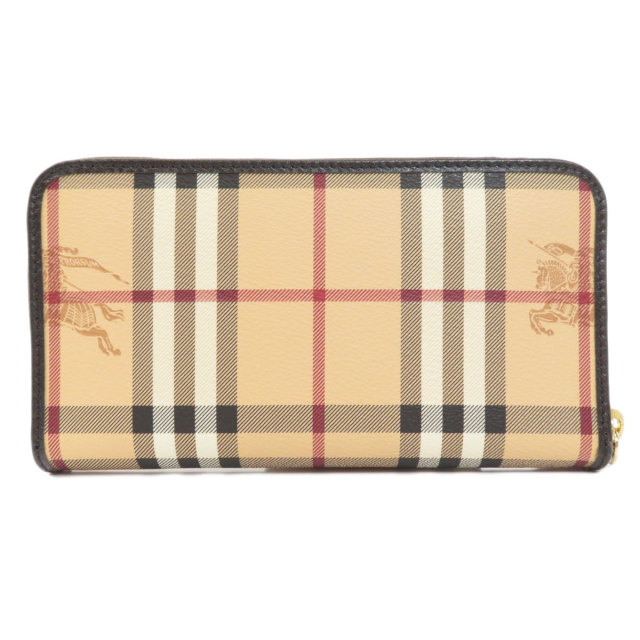 BURBERRYバーバリーノバチェックロゴ長財布（小銭入れあり）PVCレディース