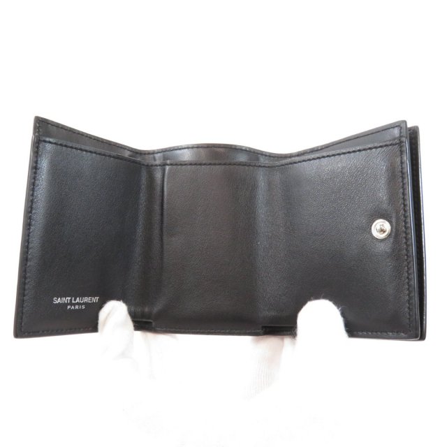 SAINTLAURENTサンローランロゴワッペン三つ折り二つ折り財布（小銭入れ  