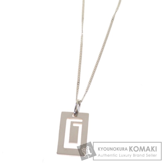 GUCCI グッチ Gロゴ プレート ネックレス シルバー ユニセックス 