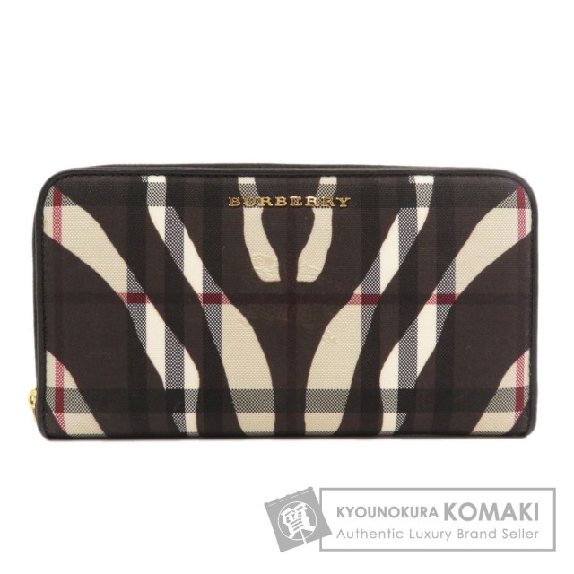 BURBERRY バーバリー ロゴ ノバチェック ゼブラ柄 長財布（小銭入れ  
