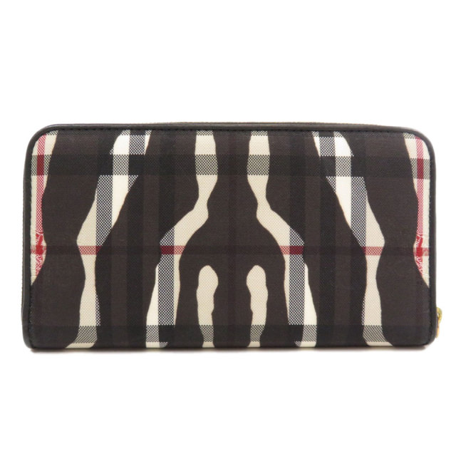 BURBERRY バーバリー ロゴ ノバチェック ゼブラ柄 長財布（小銭入れ  