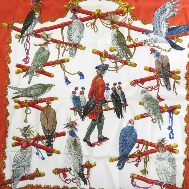 HERMES エルメス カレ 90 LES OISEAUX DU ROY 王の鳥たち スカーフ  