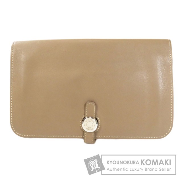 Hermes エルメス ドゴンgm シルバー金具 エトープ エトゥープ 長財布 小銭入れあり スイフト レディース ブランド京の蔵小牧 ネット販売部