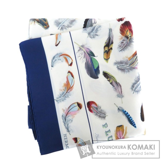 HERMES エルメス カレ90 PLUMES 羽根 スカーフ シルク レディース