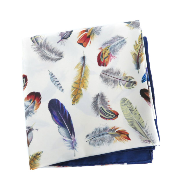 HERMES エルメス カレ90 PLUMES 羽根 スカーフ シルク レディース 